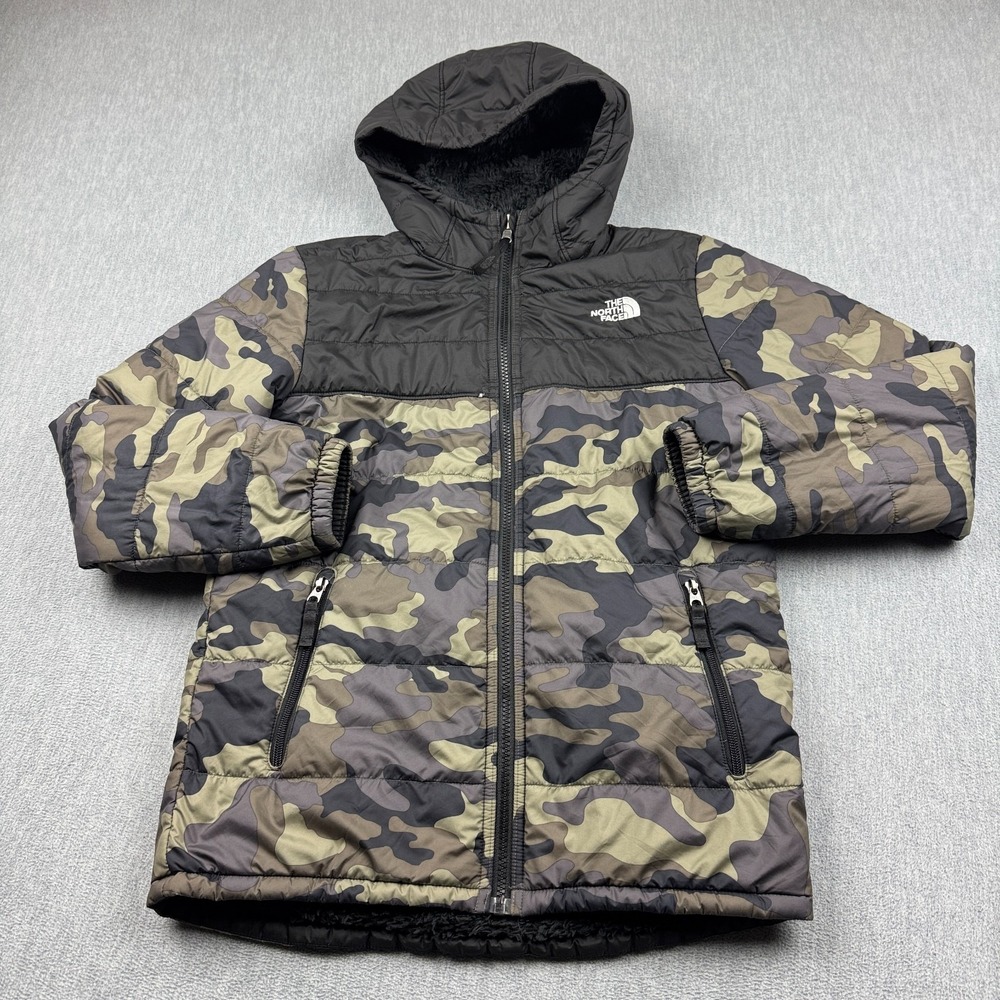 The‎ North Face Jacket Boys Large Black Reversible Mt Chimbo Full-Zip Hooded